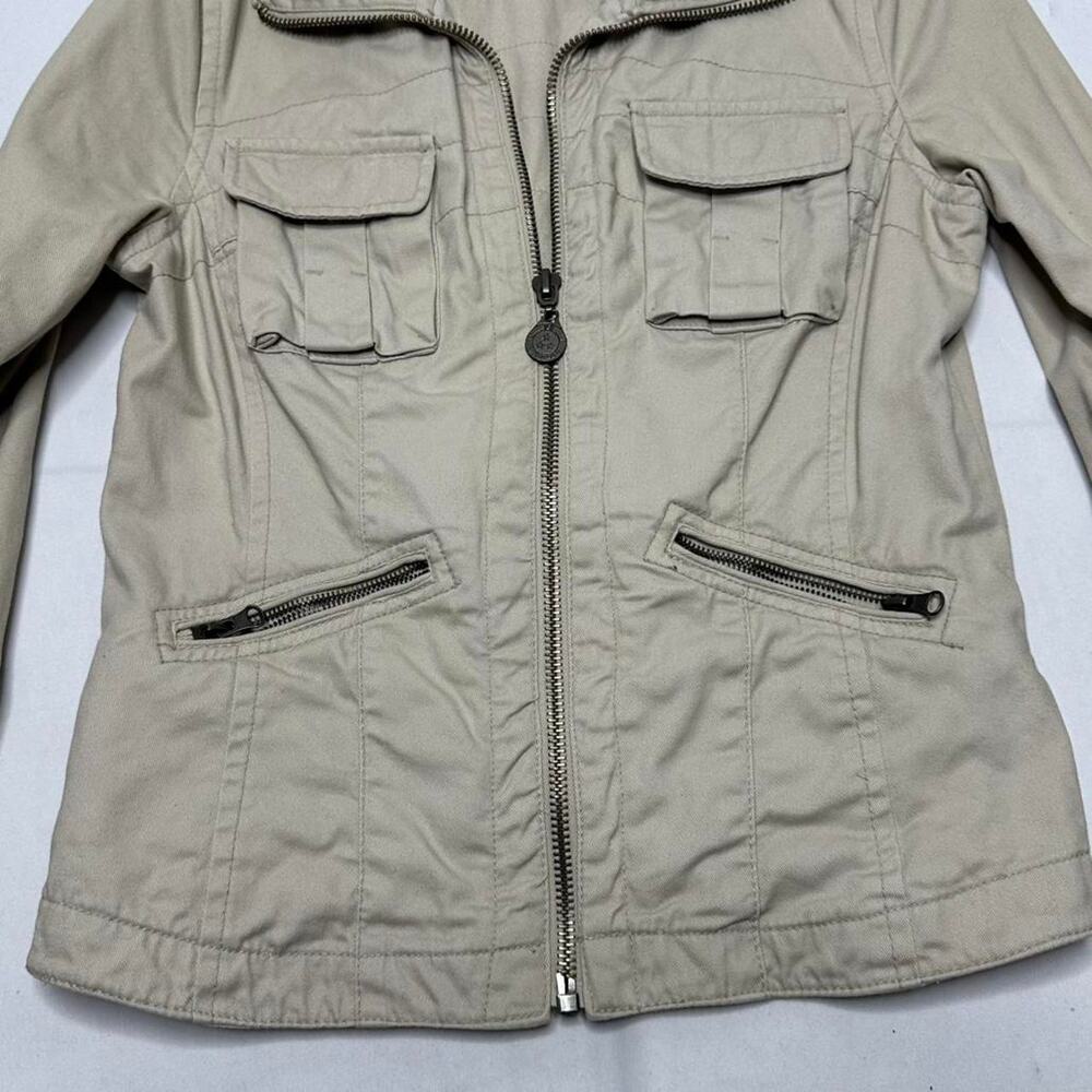 FishBone Skull Khaki Vintage Equestrian Rider Grunge Zipper Size M 100%Cotton - Picture 7 of 8